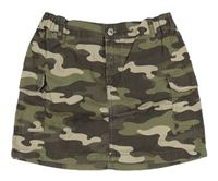 Tmavošedo-khaki army cargo rifľová sukňa New Look