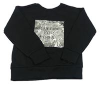 Čierna mikina s potlačou s nápisom zn. Primark