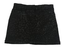 Čierna rifľová sukňa s leopardím vzorom Next