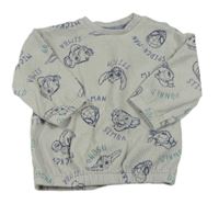 Sivá rebrovaná mikina s Disney postavami Primark