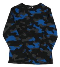 Čierno-tmavošedo-modrá army fleecová mikina Pep&Co