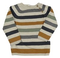 Béžovo-farebný pruhovaný sveter H&M