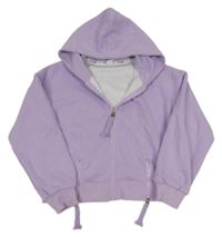 Lila prepínaci crop mikina s kapucňou