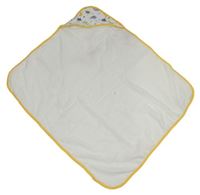 Bílá osuška s kapucí s dinosaury