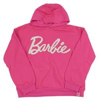 Neonově růžová mikina s nápisem a kapucí - Barbie Primark