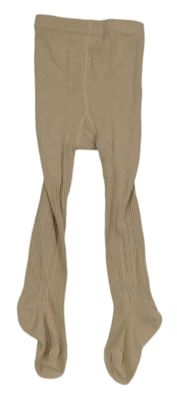 Hnedé rebrované pančuchy