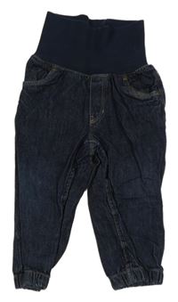 Tmavomodré loose rifle s úpletovým pasem H&M