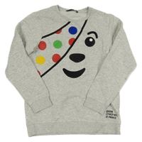 Svetlosivá melírovaná mikina s Pudseym George