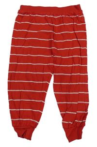 Červeno-biele pruhované ľahké tepláky Primark