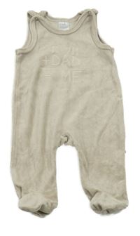 Světlehnědé sametové dupačky s nápisem