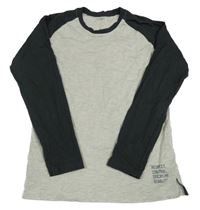 Svetlošedá -antracitové tričko s nápisom Vertbaudet