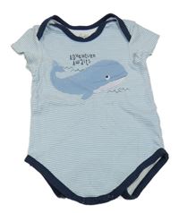 Modro-bílé pruhované body s velrybou C&A