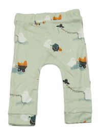 Zelenkavé ľahké tepláky s duchy Nutmeg