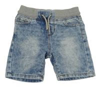 Modré teplákové riflové kraťasy s úpletovým pasem Denim Co.