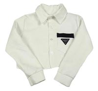 Bílá crop halenka s nášivkou