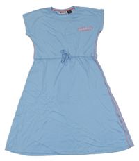 Svetlomodré bavlnené šaty s nápisom Pocopiano