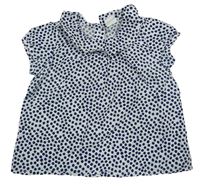Bielo-tmavomodrá bodkovaná á tunika s golierikom H&M
