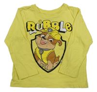 Žluté triko s Rubblem - Paw Patrol Nickelodeon