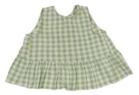 Zeleno-biely kockovaný top Shein