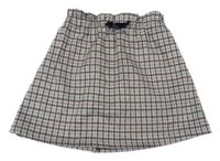 Sivo-čierno-staroružová kockovaná sukňa Primark