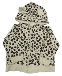 Béžová prepínaci mikina s leopardím vzorom a kapucňou H&M