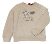 Béžová chlpatá mikina so Snoopym