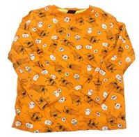 Oranžové vzorované pyžamové tričko s príšerkami Kiki&Koko