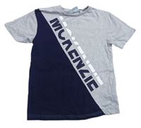 Sivo-tmavomodré tričko s logom McKenzie