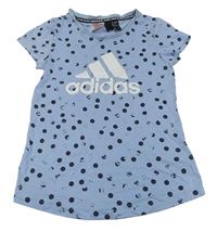 Světlemodré puntíkaté tričko s logem Adidas