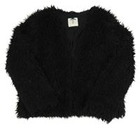 Čierny kožušinový podšitý cardigan H&M