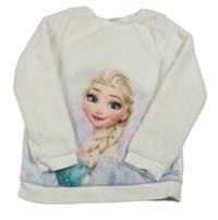 Biela plyšová mikina s Elsou H&M