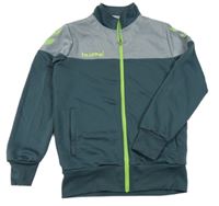 Tmavošedo-šedá sportovní propínací mikina s logem hummel