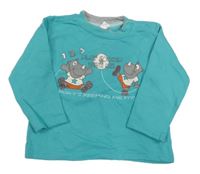 Tyrkysová mikina s nosorožci Ergee