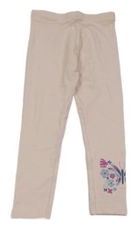 Svetloružové legíny s kvetmi Primark