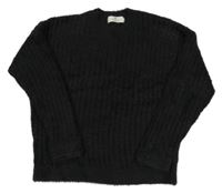 Čierny chlpatý sveter H&M