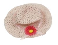 Světlerůžový slamák s květem 