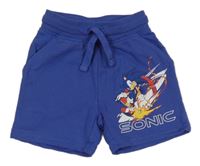 Modré teplákové kraťasy so Sonicem
