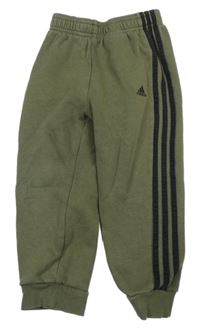 Khaki tepláky s pruhmi a logom Adidas