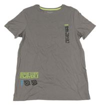 Tmavosivé tričko s nápisom Primark