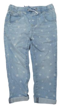 Svetlomodré skinny rifle s hviezdičkami Pep&Co