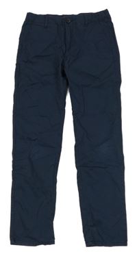 Tmavomodré plátenné chino nohavice H&M
