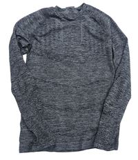 Sivo-čierne melírované funkčné tričko Kipsta
