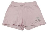 Svetloružové teplákové kraťasy s logom River Island