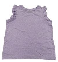Lila melírovaný top s volánikmi zn. M&S