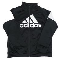 Černo-bílá sportovní propínací mikina s logem Adidas
