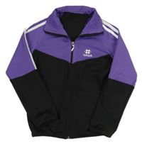 Fialovo-čierna prepínaci športová mikina s potlačou