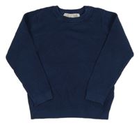 Tmavomodrý rebrovaný sveter Primark