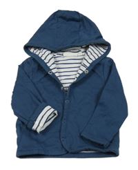 Tmavomodrá propínací mikina s kapucí Pocopiano