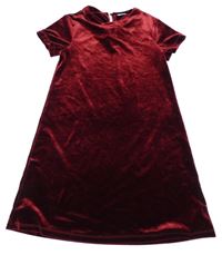 Vínové sametové šaty Next