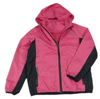 Ružovo-čierna šušťáková funkčná jarná bunda s kapucňou Crivit